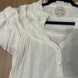 Maeve Cream Ruffled Blouse